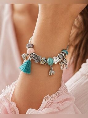 Pandora 1 Bracelet with 10 Baby Shower Charms Sterling Silver Bundle